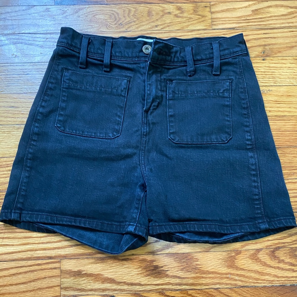 Levi’s High Waisted Black Denim Shorts